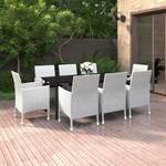 Garten-Essgruppe (9-teilig) 3013433-7 Weiß - Metall - Polyrattan - 100 x 74 x 200 cm