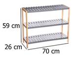 Holzständer für Schuhe Grau - Holzwerkstoff - 26 x 59 x 70 cm