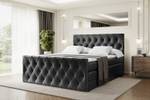 Boxspringbett AMAY KING Hochglanz Schwarz - Breite: 160 cm