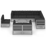 Garten-Lounge-Set (10-teilig) 3009834-2 Anthrazit - Grau