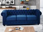 Ensemble canapé fauteuil  CHESTERFIELD Bleu