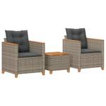 Bistro-Set-k353 ( 3-tlg ) Grau - Massivholz