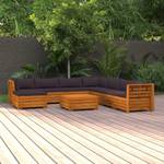 Garten-Lounge-Set (9-teilig) 3087322 Grau - Massivholz - Holzart/Dekor - 68 x 30 x 68 cm