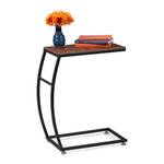 Table d'appoint design industriel Noir - Marron - Bois manufacturé - Métal - 48 x 59 x 25 cm