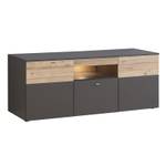 Meuble TV 2 portes 1 tiroir - MARBELLA Gris - Bois manufacturé - 150 x 59 x 52 cm