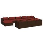 Garten-Lounge-Set (10-teilig) 3013634-6 Braun - Rot - Rotbraun