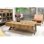 Table basse rectangulaire Marron - En partie en bois massif - 120 x 48 x 80 cm