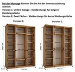 SCHWEBETÜRENSCHRANK LANKO 1 Schwarz - Eiche Dekor - Weiß - 170 x 45 cm - 3 Türen