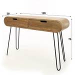 Kommode Sanoe Schwarz - Braun - Metall - Massivholz - Holzart/Dekor - 120 x 76 x 30 cm