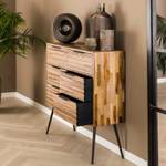 Kommode Lania Schwarz - Braun - Metall - Massivholz - Holzart/Dekor - 90 x 88 x 30 cm