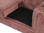 Canapé 3 places CHESTERFIELD Noir - Rose foncé - 201 x 70 x 75 cm