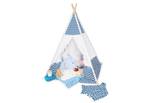 Spielzelt Tipi Dakora Blau - Braun - Holzwerkstoff - 120 x 155 x 120 cm