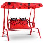 Balancelle de Jardin pour Enfants OP3037 Rouge - Métal - 76 x 110 x 113 cm