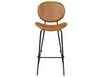 Tabouret de bar LUANA Noir - Marron - Marron sable