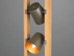 LED Stehlampe dimmbar Holz, Silber, Gold Braun - Gold - Grau - Metall - Massivholz - 25 x 150 x 25 cm