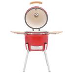 Barbecue à fumoir Rouge - Céramique - Métal - 38 x 81 x 38 cm