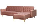 Ecksofa ABERDEEN Gold - Pink - Armlehne davorstehend rechts - Ecke davorstehend rechts - Schlaffunktion davorstehend links