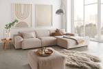 Sofa RANI Ecksofa Cord Taupe - Ecke davorstehend rechts