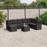 Gartensitzgruppe K6681(9-tlg) Schwarz - Massivholz - 69 x 62 x 62 cm