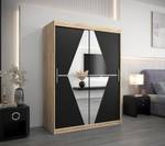 Armoire à portes coulissantes Boliwia Noir - Imitation chêne de Sonoma - Largeur : 150 cm - 2 porte