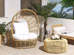 Sessel LIDO Beige - Blau - Weiß - Rattan - 109 x 150 x 83 cm