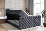 Boxspringbett BOXI8-Z KING Steingrau - Breite: 140 cm