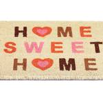 Kokos Fußmatte Home Sweet Home Braun - Rot - Naturfaser - Kunststoff - 60 x 2 x 40 cm
