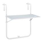 Table balcon suspendue aspect bois Blanc - Métal - Matière plastique - 60 x 83 x 59 cm