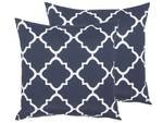 Kissen 2er Set SOFADES Blau - Weiß - Textil - 40 x 8 x 40 cm