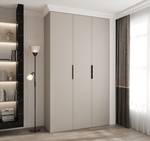 Drehtürenschrank Como 4 Beige - Schwarz - 140 x 50 cm