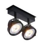Pleins feux Sur  Lenox spot LED-Platine Aluminium - Noir - Nb d'ampoules : 2