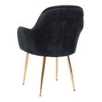 Chaise capitonnée F18 (lot de 2) Noir - Doré