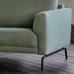 KAWOLA Sofa EDISON Stoff grün Grün - Massivholz - Textil - 205 x 82 x 95 cm