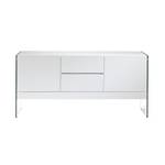 Weißes Sideboard mit Glasseiten Weiß - Holzwerkstoff - Glas - Holz teilmassiv - 180 x 85 x 45 cm