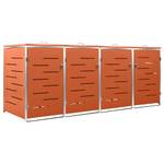 Abri à poubelles à roulettes 3010469-4 Orange - Métal - 78 x 113 x 277 cm