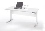 Bureau Prisme Blanc - En partie en bois massif - 150 x 119 x 80 cm