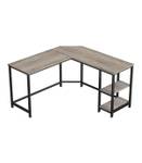 Eckschreibtisch mit 2-stufigem Regal Beige - Holzwerkstoff - 138 x 76 x 138 cm