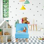 Kindersessel mit Holzfüßen Blau - Braun - Holzwerkstoff - Kunststoff - Textil - 45 x 60 x 52 cm
