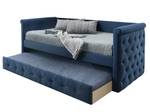 Sofabett LOUISE Blau - Textil - 98 x 95 x 219 cm