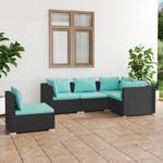 Garten-Lounge-Set (5-teilig) 3013636-1 Schwarz - Blau - Hellblau