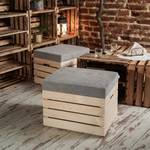 Coffre-Siège en Bois NATURE  lot de 2 Gris lumineux