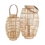 Laternen-Set mit Henkel BAMBOO NIGHTS Beige - Bambus - 30 x 50 x 30 cm