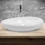 Vasque forme ovale 585x375x145 mm blanc Blanc - Céramique - 38 x 15 x 59 cm