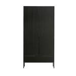 Armoire 2 portes 1 tiroir en bois noir Noir