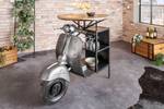 Bartisch UPCYCLING SCOOTER Schwarz - Braun - Silber - Metall - Holzart/Dekor - 120 x 116 x 77 cm