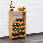 Weinregal Bambus 16 Flaschen + 12 Gläser Braun - Bambus - 50 x 84 x 24 cm