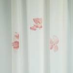Gardine weiß-pink Floral Weiß - Textil - 140 x 245 x 140 cm