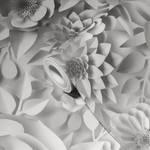 Blumentapete 3D Optik Weiß Grau Grau - Weiß