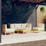 Garten-Lounge-Set Weiß - Massivholz - 64 x 29 x 64 cm