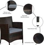 4-tlg. Rattanmöbel-Set Schwarz - Rattan - 58 x 82 x 107 cm